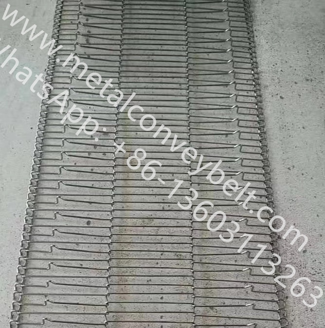 Food grade 304 stainless steel flat flex wire mesh conveyor belt for cooling